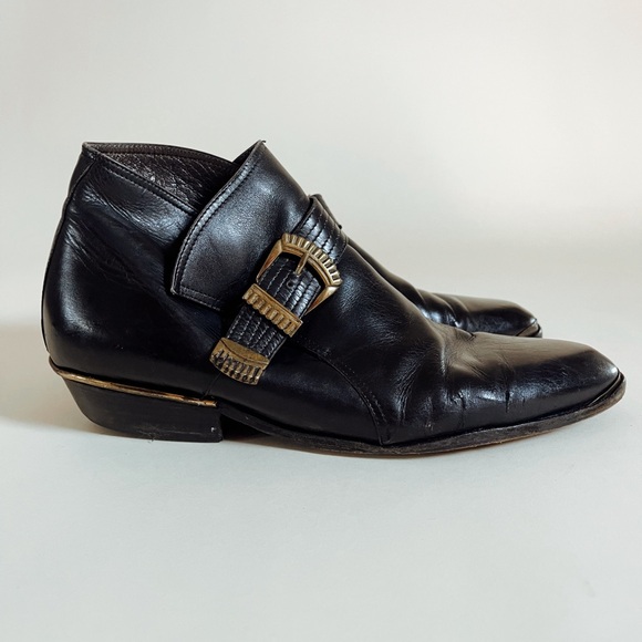 Vintage Black Leather Ankle Boots main image 7